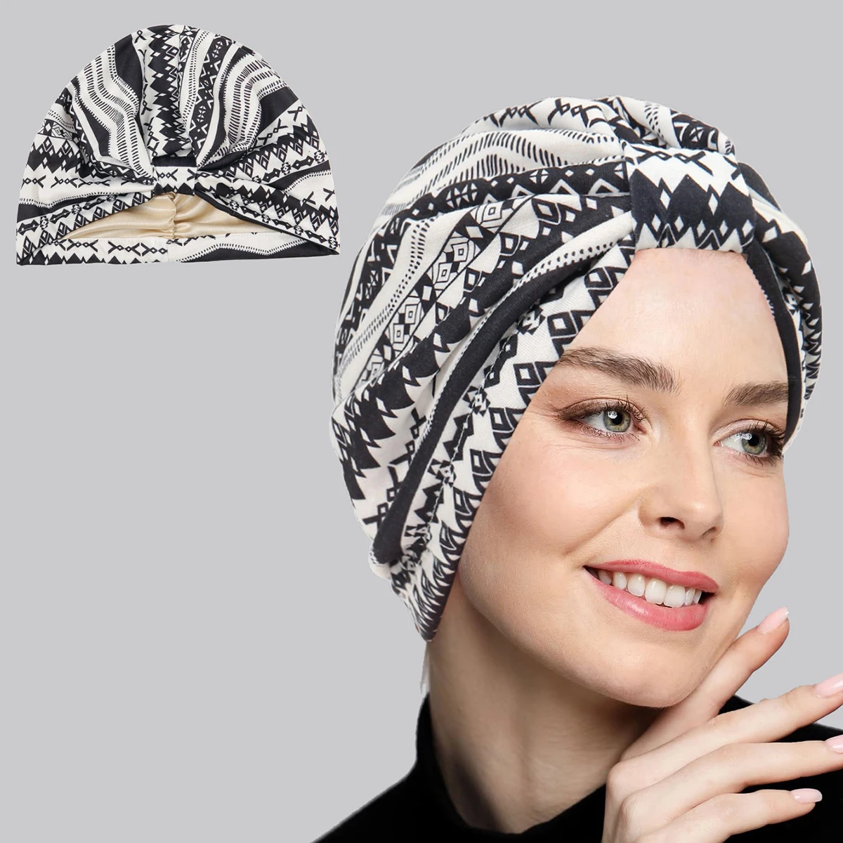New Muslim Women Twist Knot Chemo Cap Cancer Hat Turban Hat Bonnet Head Scarf Wrap Indian Hat Beanies Skullies Arab Islamic Cap