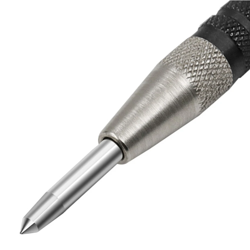 Tools Center Punch Automatic Silver Spring Wood Glass 128mm 128mm / 5Inch 12mm 4mm Black High Carbon Steel Loaded