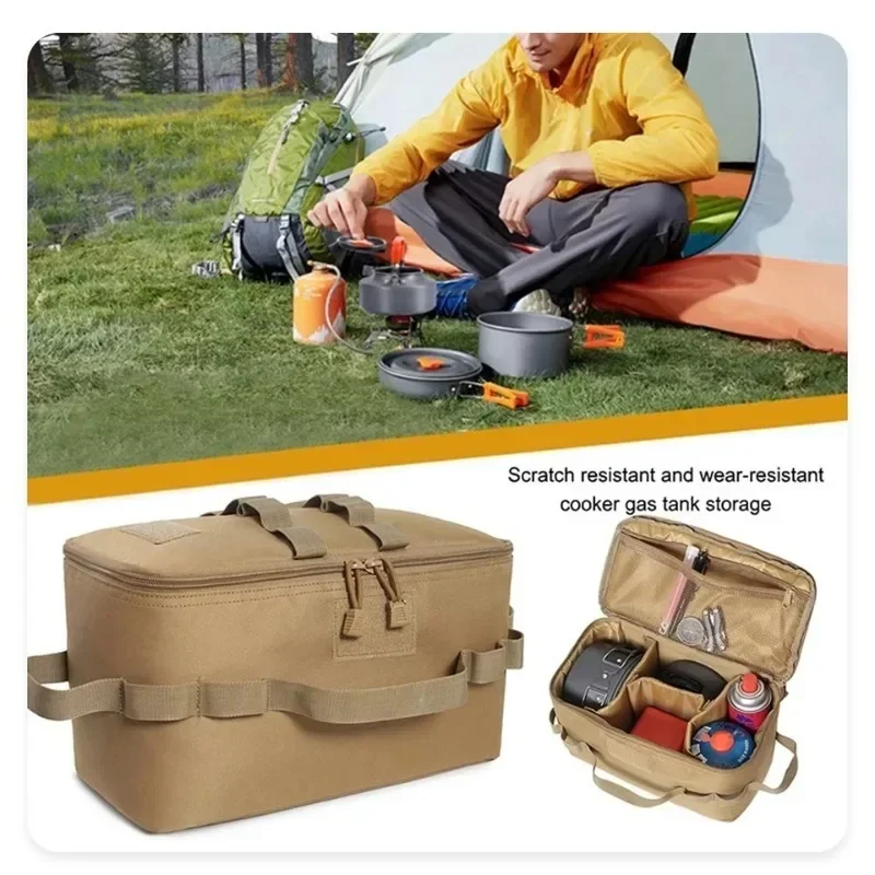 Outdoor Camping Gas Tank Storage Bag Large Capacity Ground Nail Tool Bag Gas Canister Picnic Cookware Utensils Kit Bag