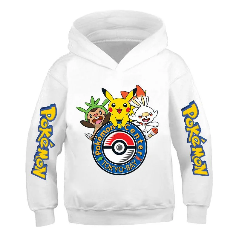 Nowy Pokemon kostium dla dzieci wiosna chłopiec bluza z kapturem ubrania dla dzieci śmieszne Pikachu Pokemony bluzy dla nastolatków 13-14 lat chłopcy bluza