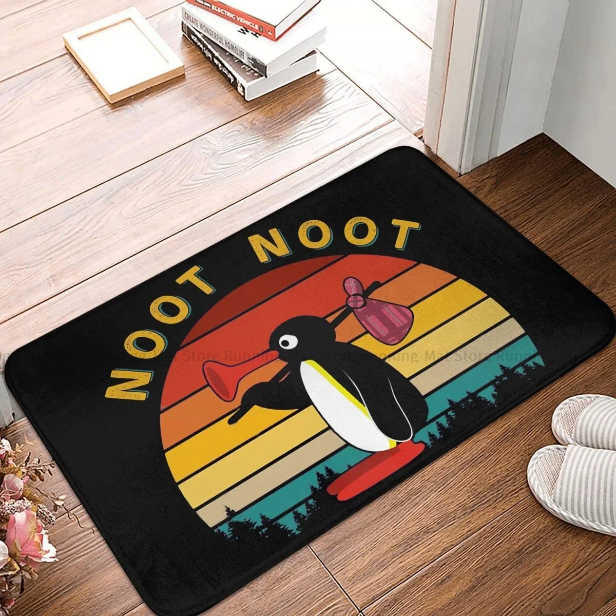 Pingu Pinga Clay Animation Anti-Slip Doormat Living Room Mat Retro Hallway Carpet Welcome Rug Indoor Decorative