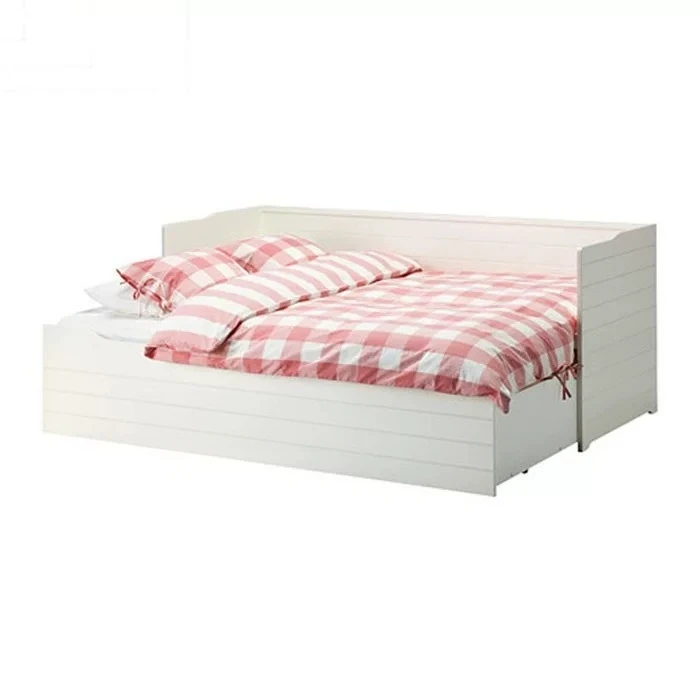 All solid wood small apartment modern simple sitting and lying dual-purpose push-pull telescopic folding sofa bed with pull-out