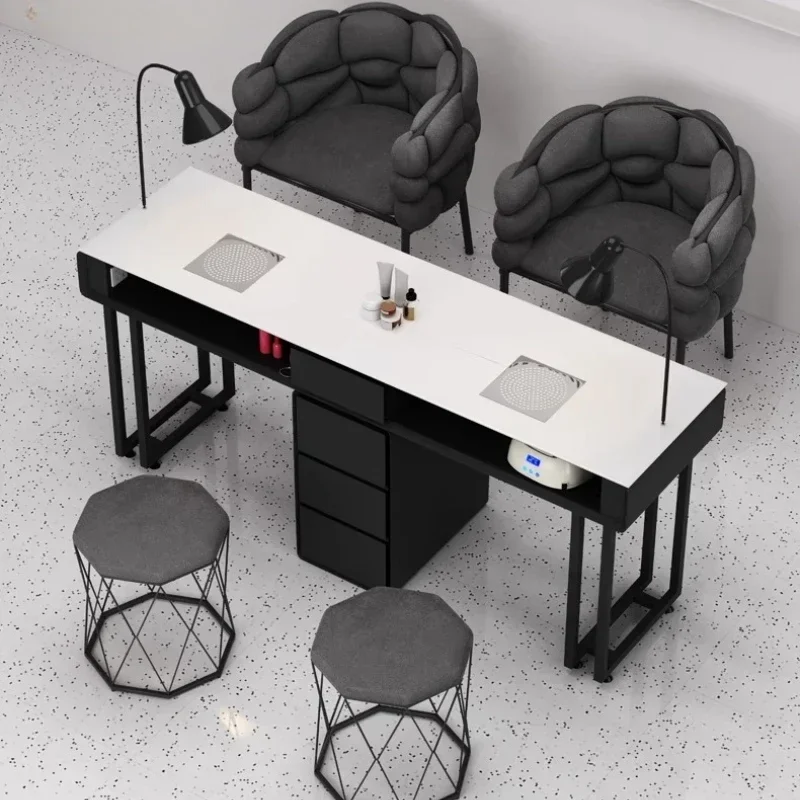 

Equipment Drawer Nail Table Vacuum Black Polish Nordic Nail Tables Supplies Designer Ergonomic Tavolo Manicure Trendy Furniture