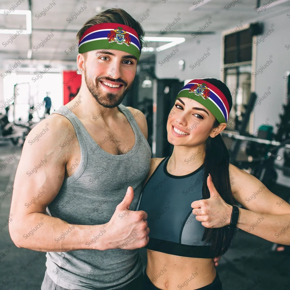 

2025 Gambia Flag Sweatband Women Men Moisture Wicking Syriac Aram Gym Headband for Cycling Yoga