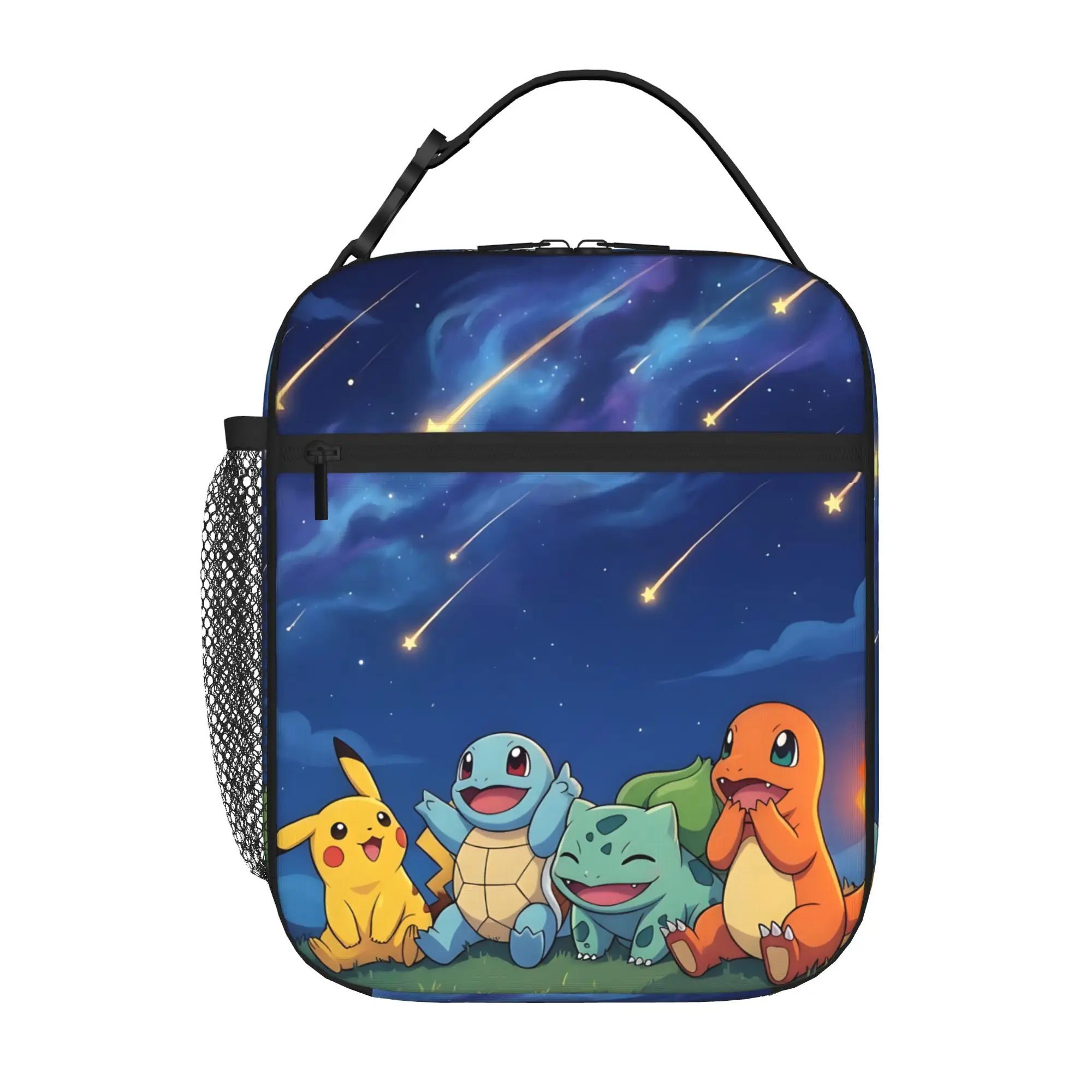1 Piece Portable Lunch Container Star  Zipper Closure Durable Pocket Pokemon  For Lunch Lunch Box Bag