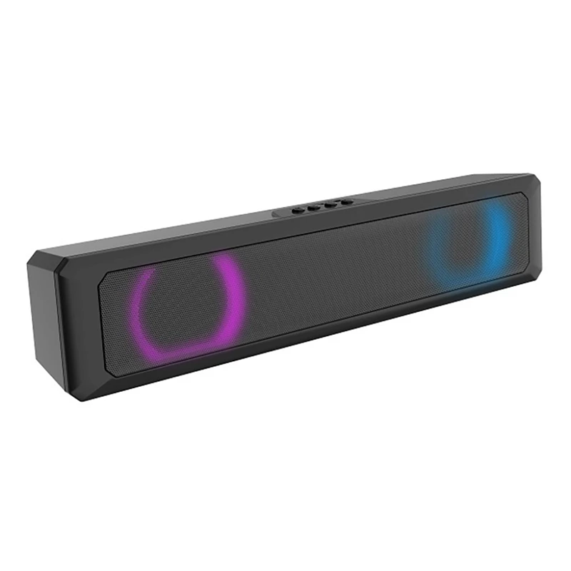 A4 Bluetooth Speaker 360Degree Stereo Surround Portable TV Multimedia Colorful Streamer RGB Long Strip Subwoofer Speaker