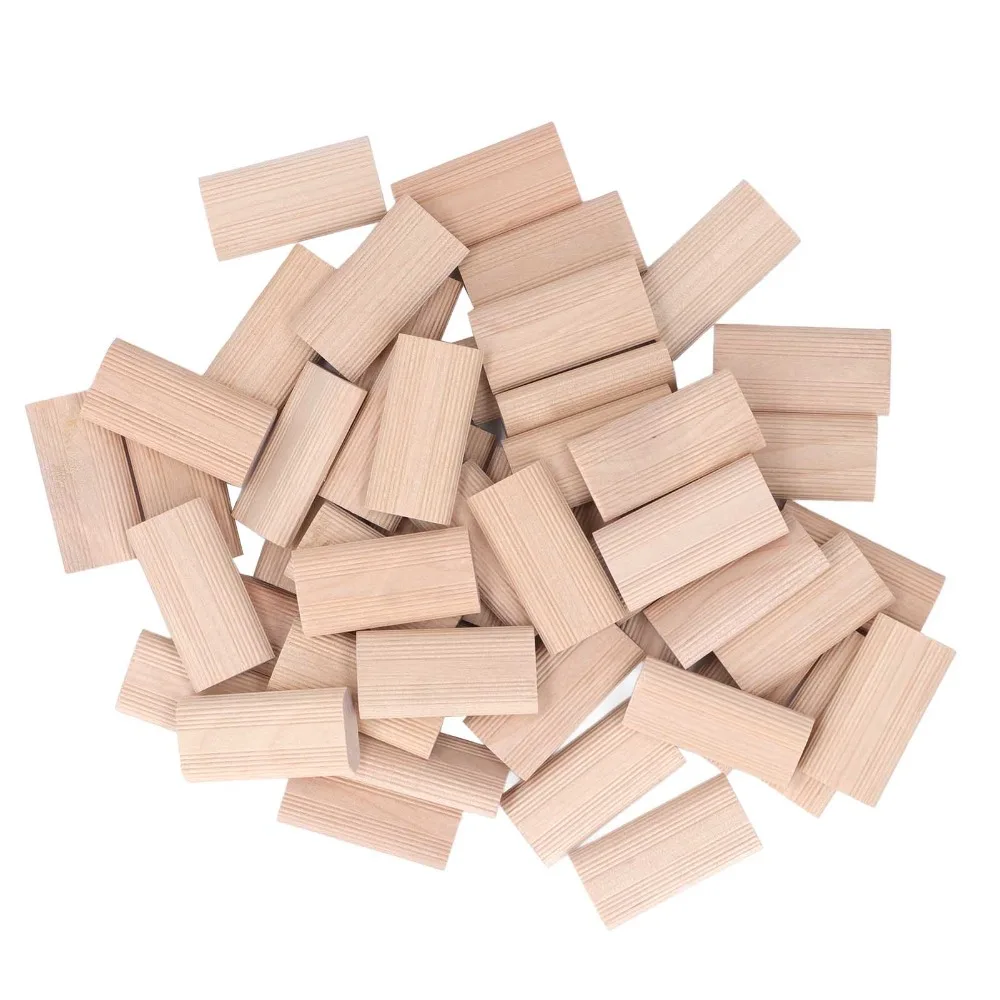 50pcs 6x20x40MM Wood Dowel Stopper Beech Wood Beech Insertion Dowel Block Woodworking Furniture Splicing DIY Projects