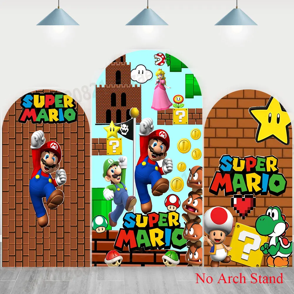 

Фон для фотосессии в стиле Super Mario Bros, декор для дня рождения мальчика/девочки, вечеринки в честь рождения ребенка, фон для фото с принцессой Пич, реквизит для фотосъемки