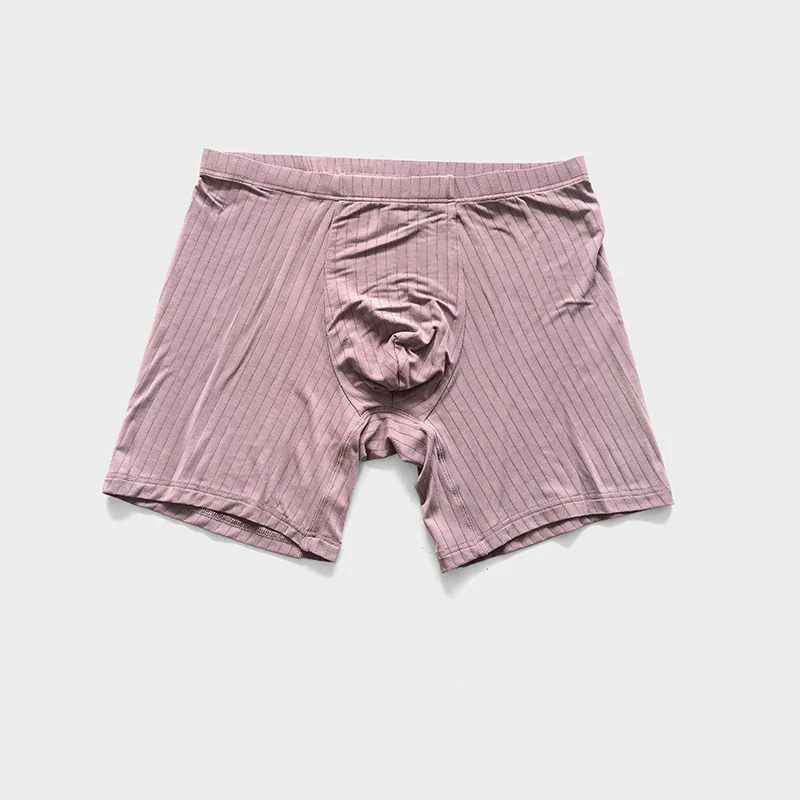 Schauen Sie sich Jugend Männer Modal Sport Boxershorts Unterwäsche langes Bein lockern schwarz blau grau rot rosa weich gestreifte Unterwäsche