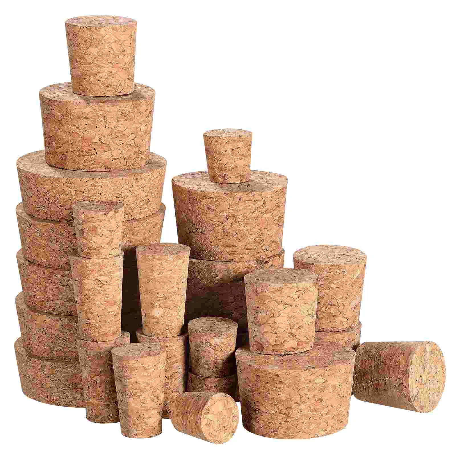 Cork Bottles Stoppers Wooden Leak-proof Plugs Beer Tapered Corks Replacement