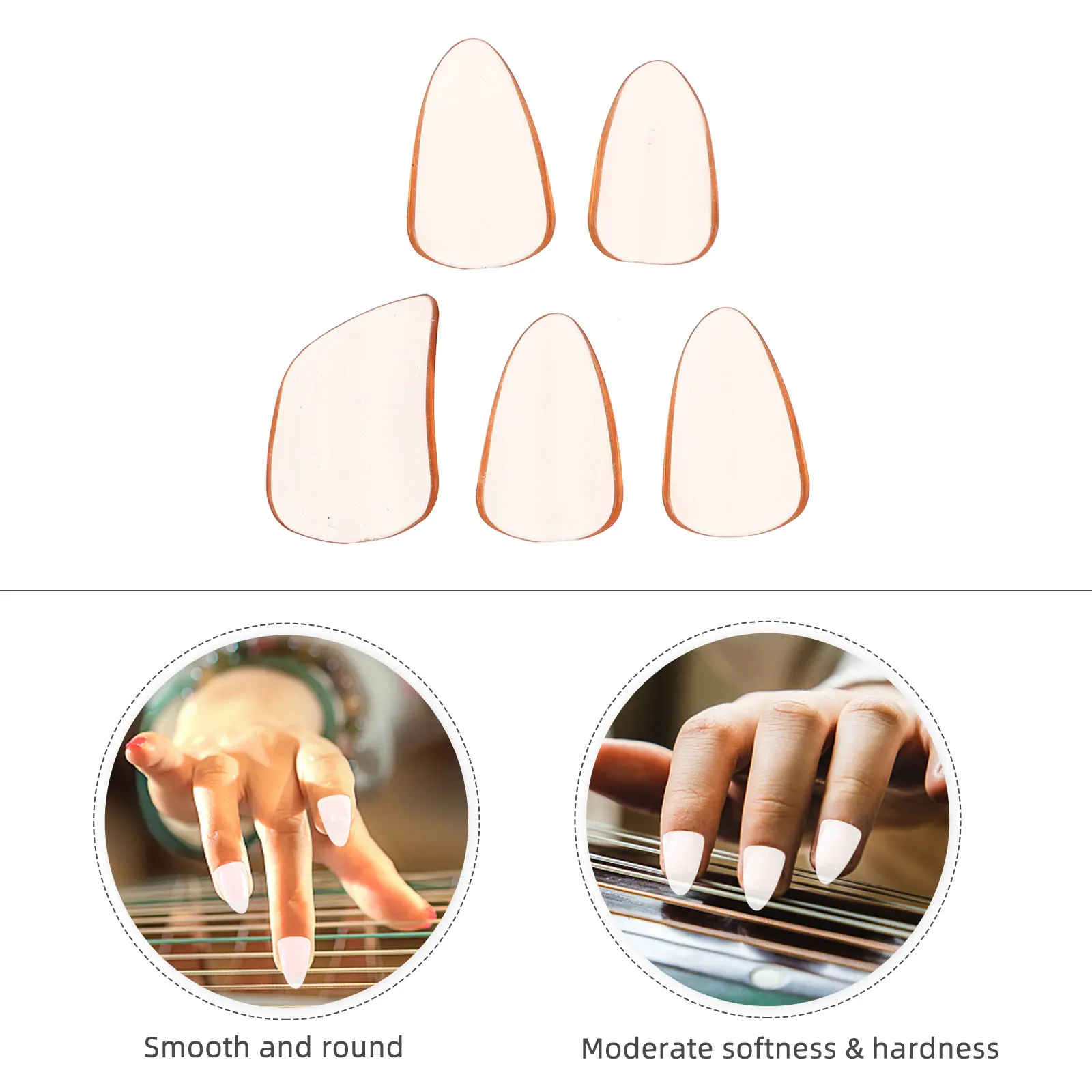 

Finger Guzheng Nail Pieces Instrument Picks Adjustable Orange Polycarbonate PC Zither