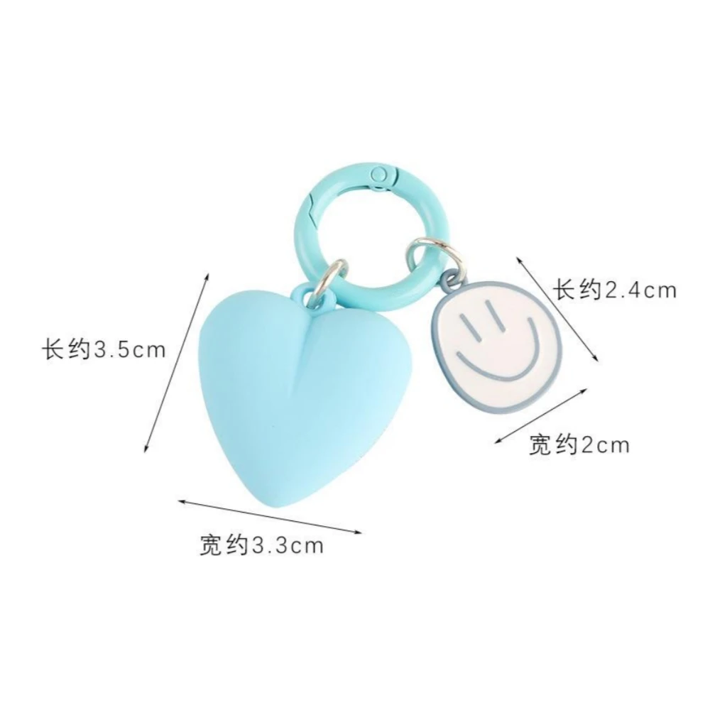 Sweet Love Heart Smile Face Keychain Candy Color Resin Key Ring for Women Girl Bag Airpods Box Car Phone Accessorie Jewelry Gift