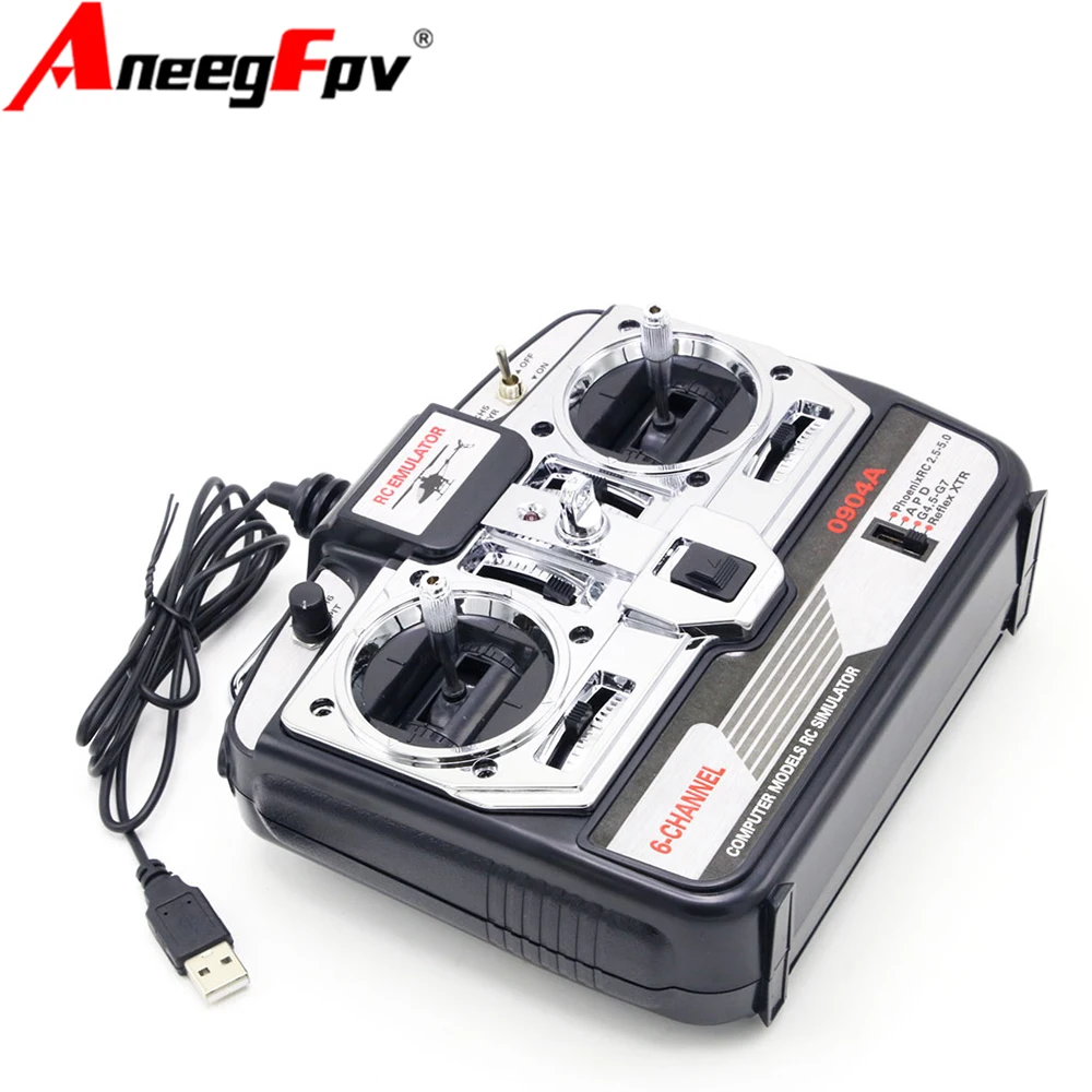 6CH 0904A -JTL RC Flight Simulator สนับสนุน Realflight G7 Phoenix 5.0 XTR รีโมทคอนโทรลเฮลิคอปเตอร์ FIXED-Wing Drone (MODE1)