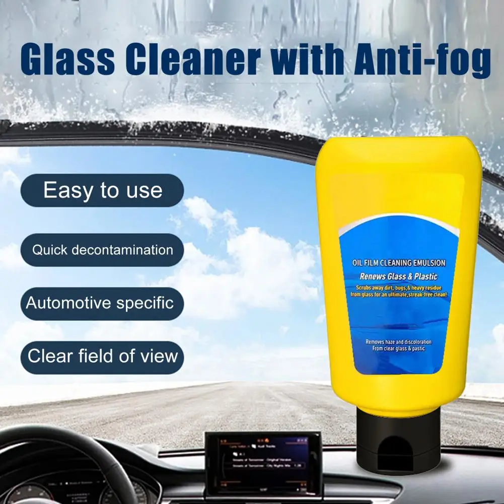 Glass Cleaner with Anti-fog Road Grease for Glass Automotive Oil Film Cleaner Emulsion for Glass Car Windows Stain for Renewing