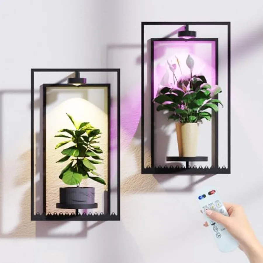 

Настенная полка для растений с подсветкой и пультом ДУ, подставка для комнатных растений, современный настенный декор для подвесных кашпо