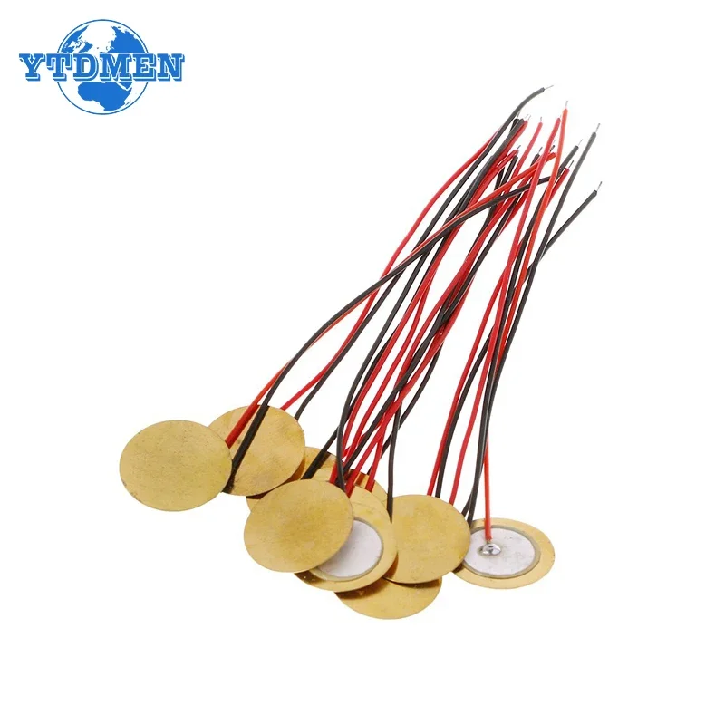 10/20PCS 15MM Piezo Ceramic Wafer Plate Buzzer Piezoelectric Element Sounder Sensor, with Wire Copper