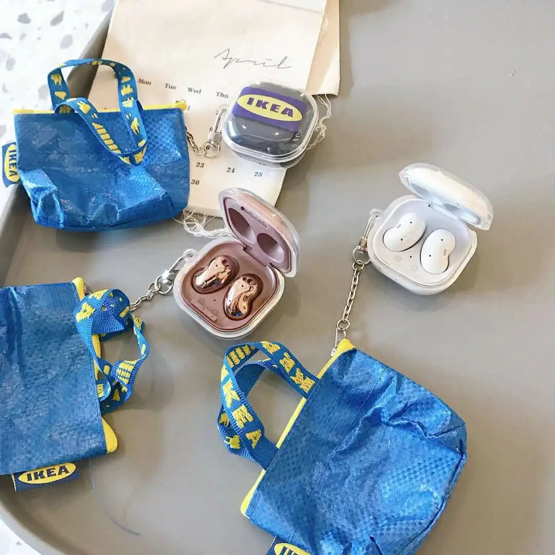 Cute Woven bag silicone soft Cover for Samsung Galaxy Live Bluetooth Earphone Case for Samsung Galaxy Hard shell buds+ Key-bag