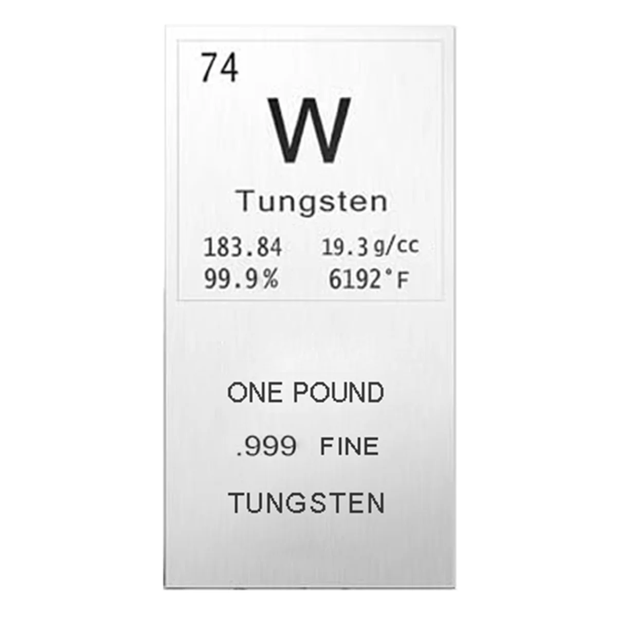 Metal Bar 1lb Laser Engraved. 999 Pure Bullion Bar Paper Weights for Office Metal Bar Paperweight (Tungsten)