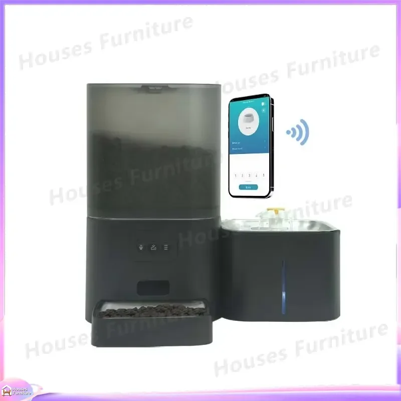 Automatic Pet Feeder with Water Dispenser 6L Large Capacity Smart WiFi Timer for Dogs and Cats Indoor Use Scheduled Meal