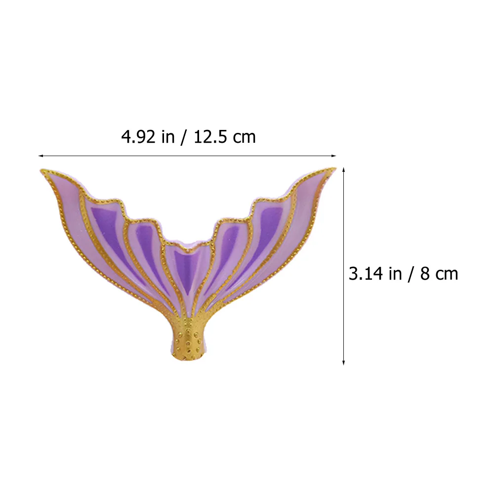 2Pcs Exquisite Cake Topper Decor Fishtail Shape Premium Material for Bakery Home Decoration Creative Baking Adorn Unique Cake