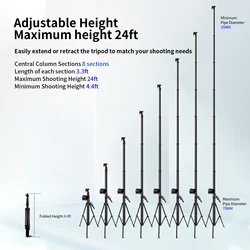 Carbon fiber TX-8m camera boom crane, mobile photography pole, overhead photography lamp holder stabilizer, high-altitude shooti
