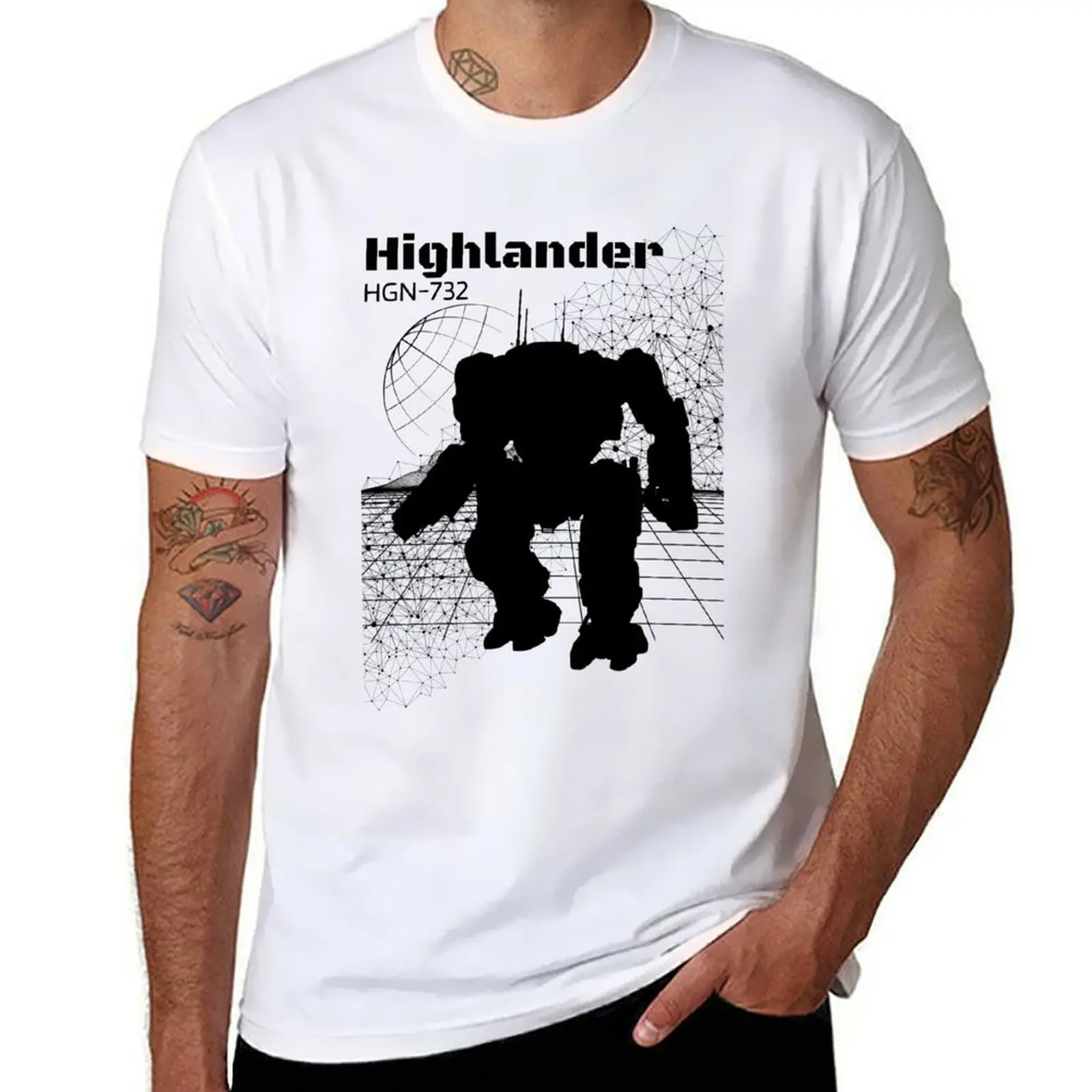 Highlander Battletech. All Mechwarrior. Nominal Sistems Mech. T-Shirt Active Sports Short Sleeve Cotton Shirt