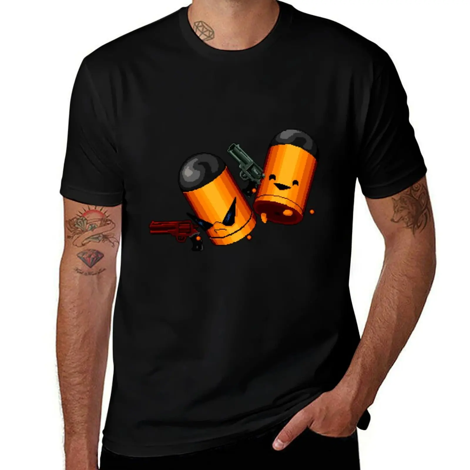 Trigger Twins T-Shirt Simple Casual Short Sleeve Cotton T-Shirt