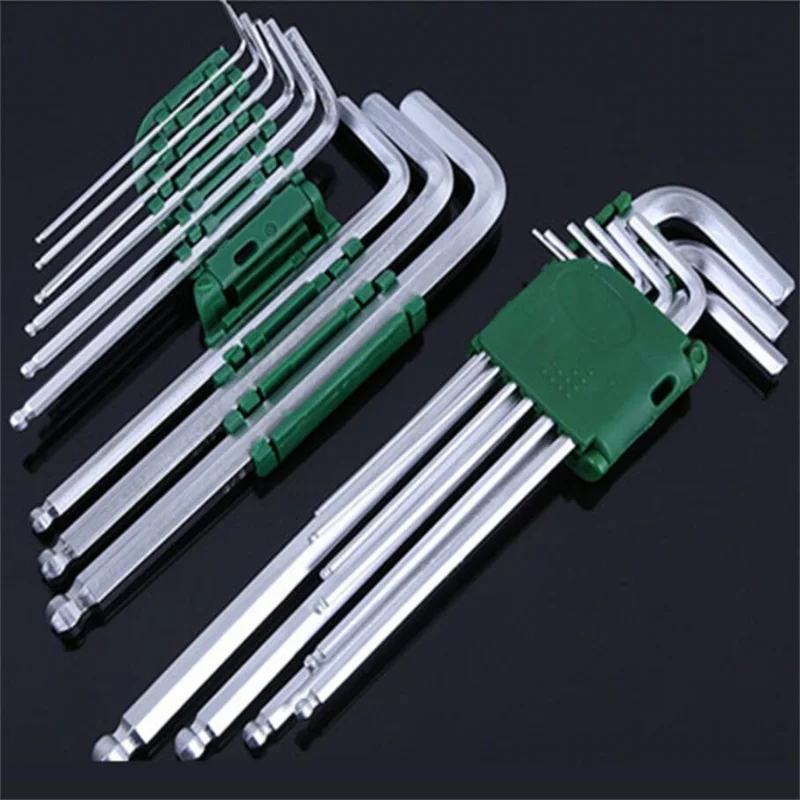 9Pcs/Set Imperial Hex Wrench Inch 1/16 5/64 3/32 1/8 5/32 3/16 1/4 5/16 3/8 Allen Wrench