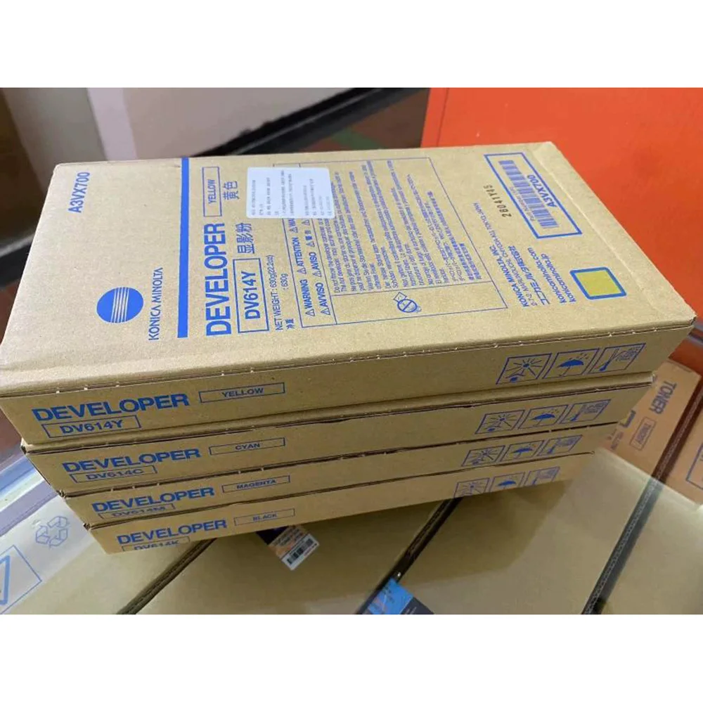 1set 4X DV614 Original CMYK Developer For Konica Minolta Bizhub Press C1060 C1070 C2060 C2070 C3070 C3080 C4065 C4070 C4080