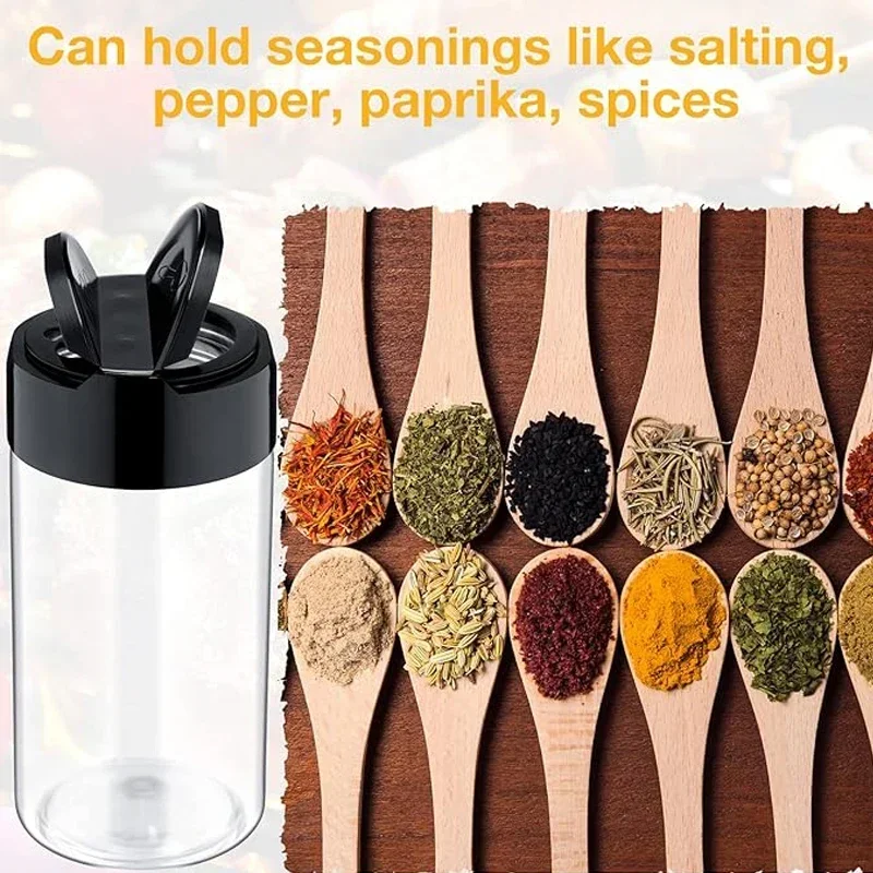 5Pcs 100ml-420ml Clear Plastic Spice Jar With Shaker Lids Empty Seasoning Kitchen Storing Spice Powders Dispenser Containers