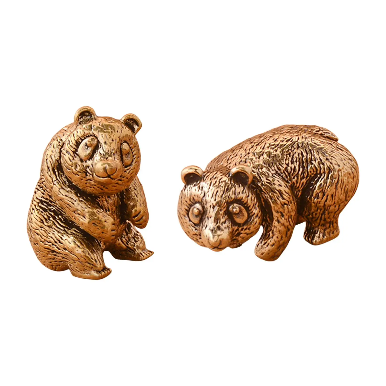 Decorative Animal Figurine Micro Landscape Pandas Collectible Gift Cute Small-size Tea Pet Toy for Office Tabletop Decor Car