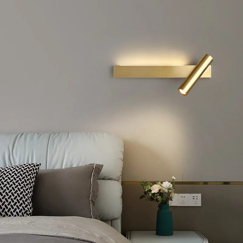 

Full copper wall lamp living room TV background wall grille bedroom headboard new corridor staircase lamp