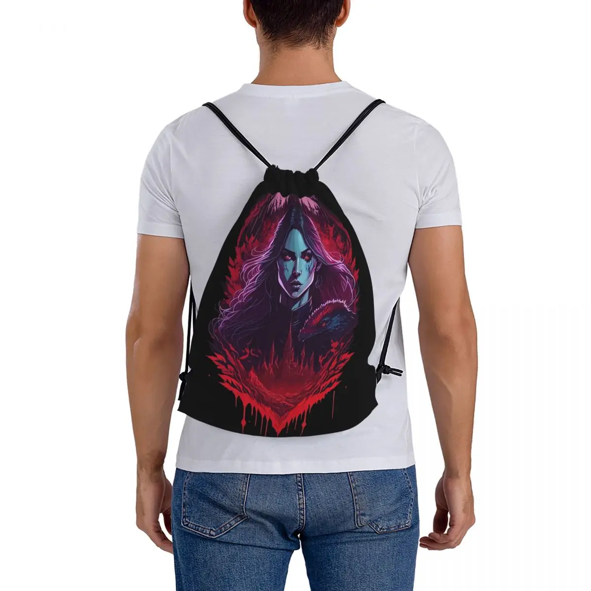 Castlevania Carmilla-Sacs à dos de proximité portables pour hommes et femmes, sacs à ficelle, sac de rangement de poche Bundle, sacs à livres pour l'école