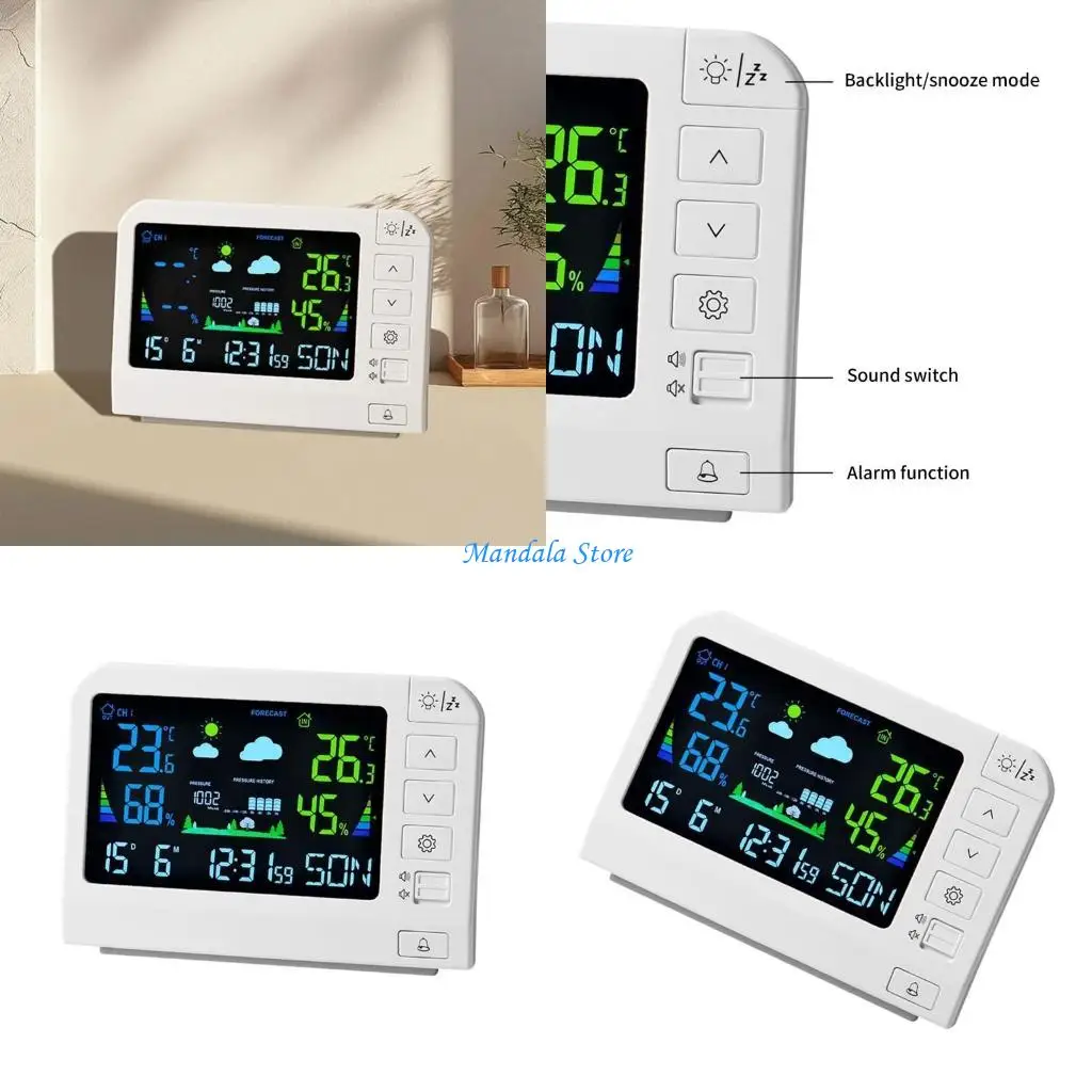 U2JC Home Weather Stations Wireless Indoor Outdoor with Thermometers, Atomics Clocks