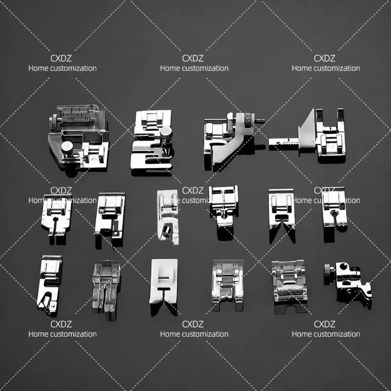 525 Piece Presser Foot Set for Household Multi-functional Sewing Machine Hemming Crimping Edge Locking Zipper