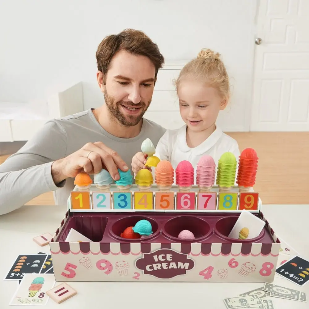 

Plastic Kids Ice Cream Play Set Interactive Color Shape Pretend Play Food Toy Montessori Recognition Math Learning Toy