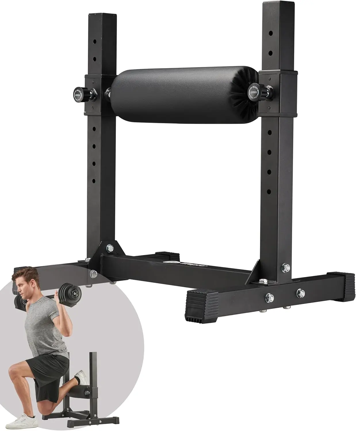 

Split Squat Stand Max- Durable Stable & Lightweight Single Leg Squat Stand, Adjustable Roller Heights & Comfortable Padding