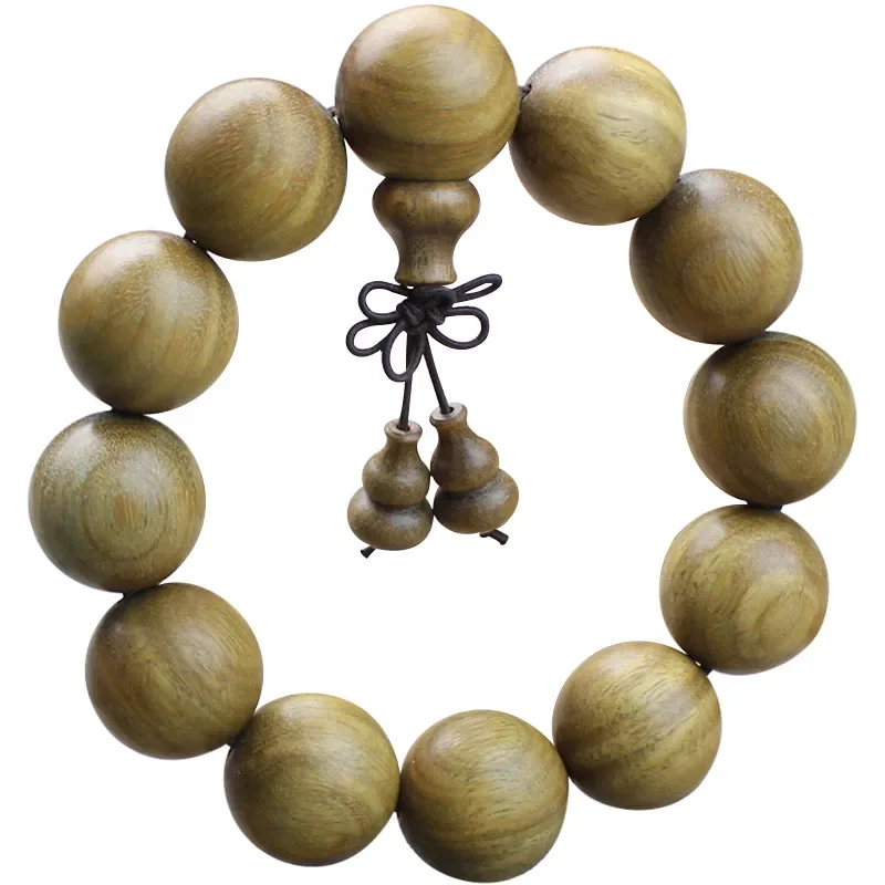 Natural Green Sandalwood Gourd Bead Bracelet Fragrance, Buddha Beads, Popular Couple Jewelry for Men and Women Wood Bead