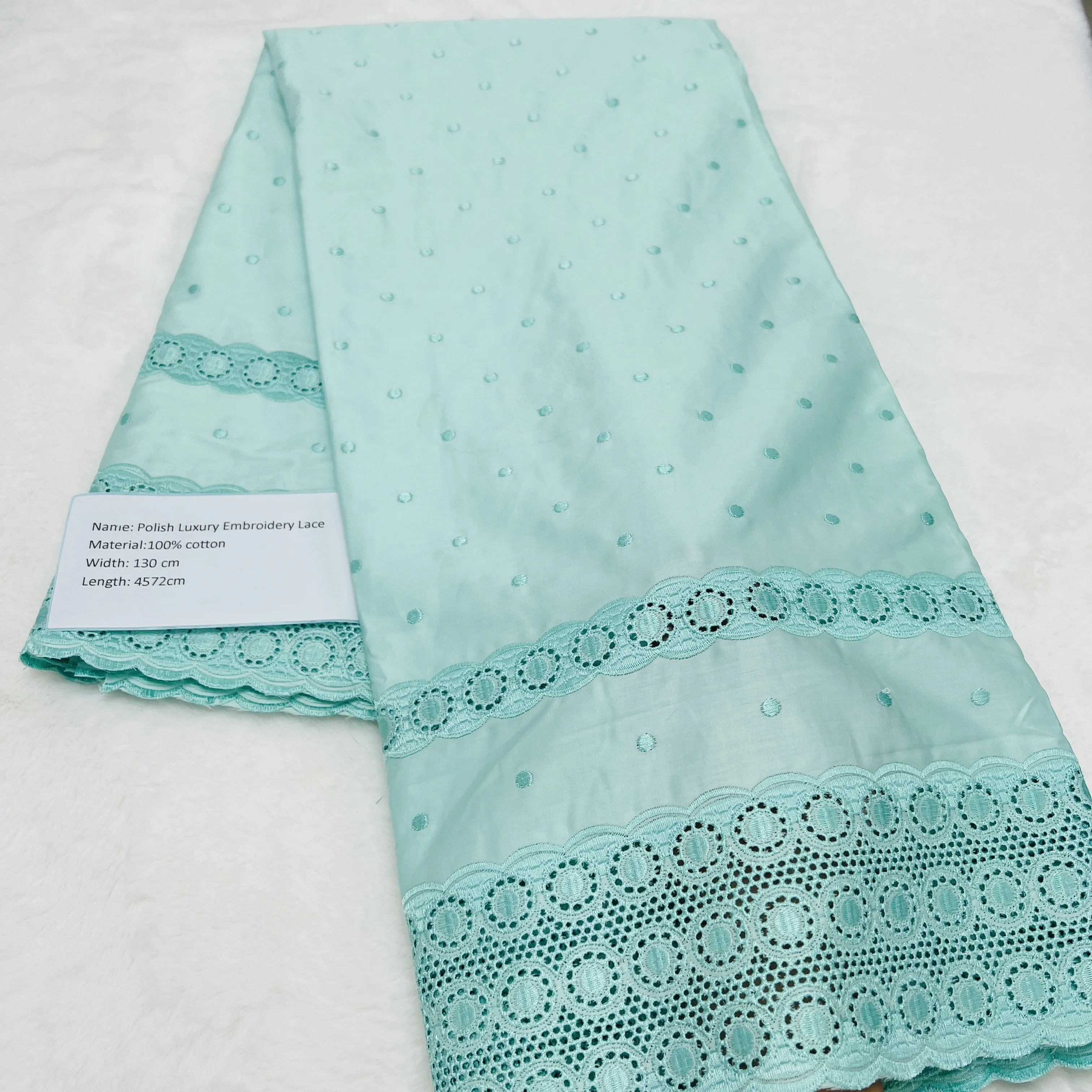 5 Yards High-end African Momen/Men Lace Fabric Tribute Silk Lace Swiss 100% Cotton Lace In Switzerland Fabric For Dress TV1219-3