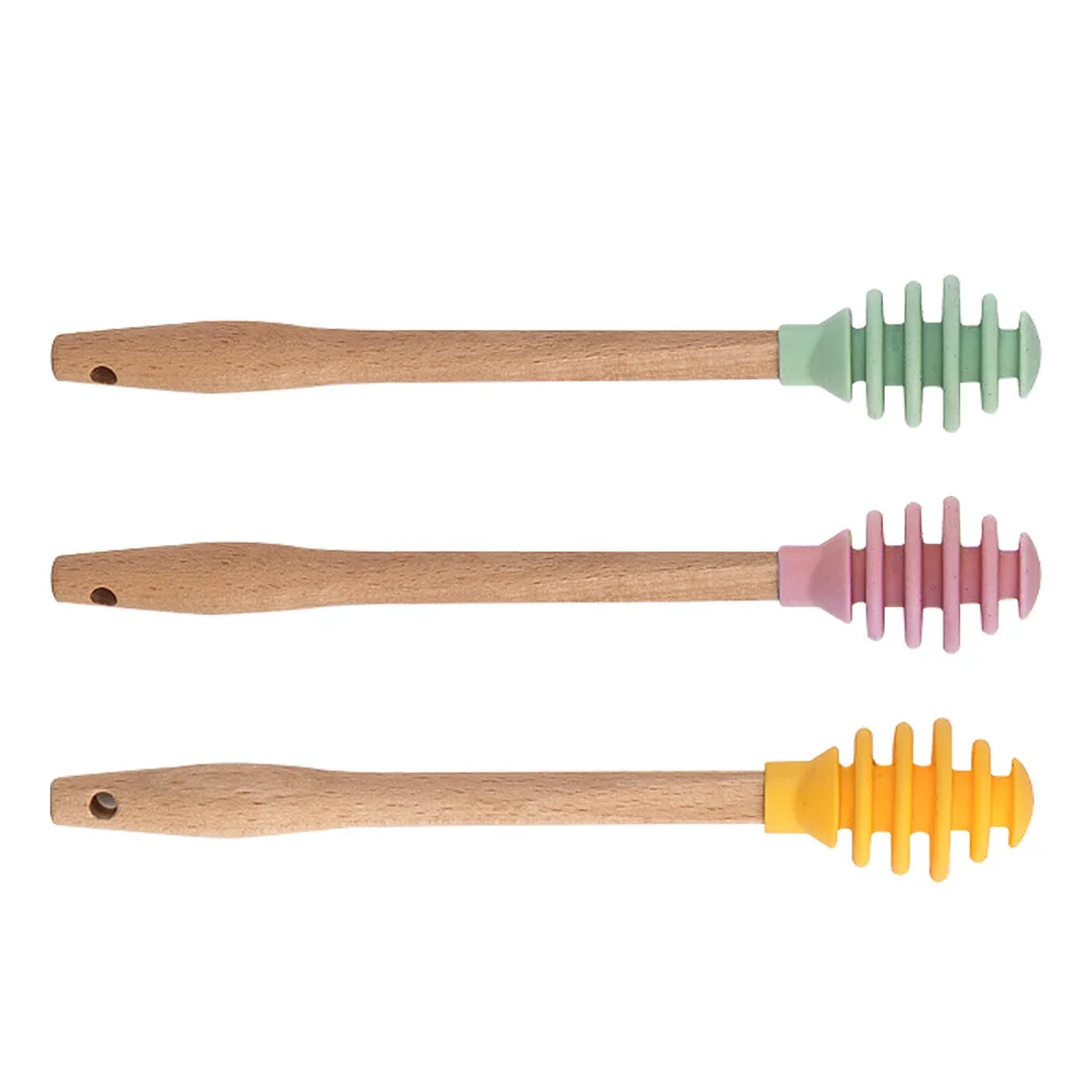 

3pcs Silicone Dippers Set 3 Colors For Syrup Viscous Liquids Drizzling Stirring Tool Kitchen Baking Use Honey Sticks Honey