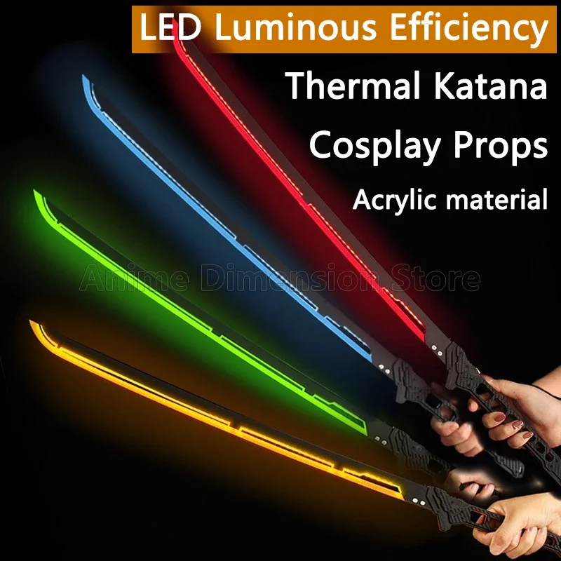 

Game punk style 2077 thermal Katana cosplay props ninja weapons samurai led luminous efficiency swords