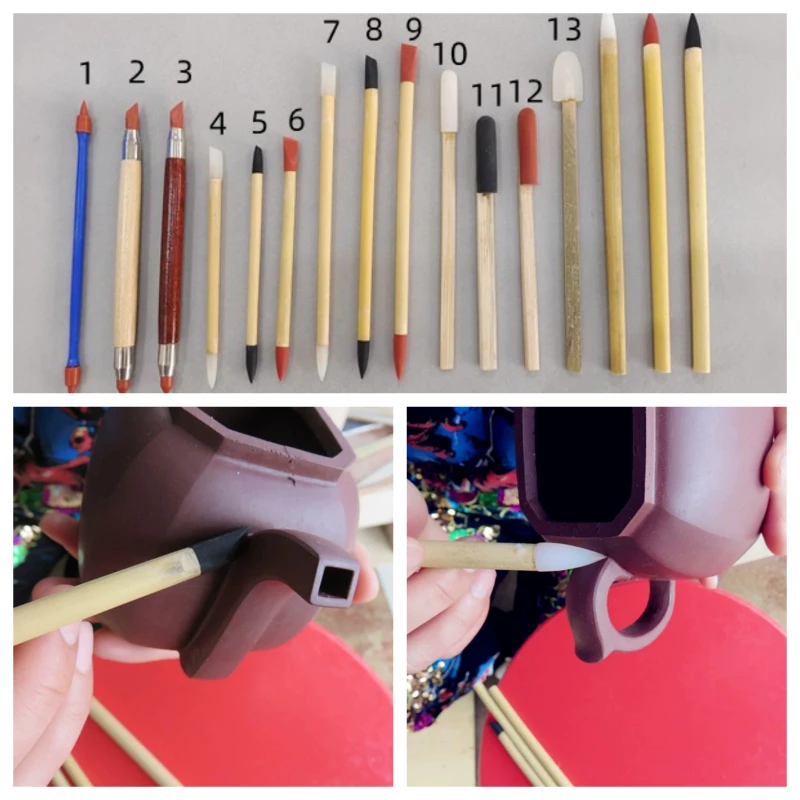 Bolígrafo de goma de borrar especial de doble cabezal, cabezal suave, borde de luz, ángulo de luz, herramientas de cerámica, artesanías de cerámica DIY, herramientas de tratamiento de esquina