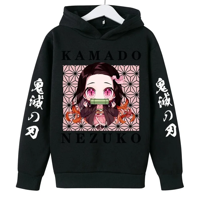 2023 Killer Hoodie Boys and Girls Hoodie Children\'s Clothing Hoodie Anime Kimetsu No Yaiba Nezuko Pullover