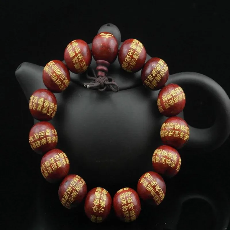 Red Sandalwood Great Compassion Mantra Handbeads Bracelet Bracelets Recitation Buddha Beads Men's and Women's Gifts Round