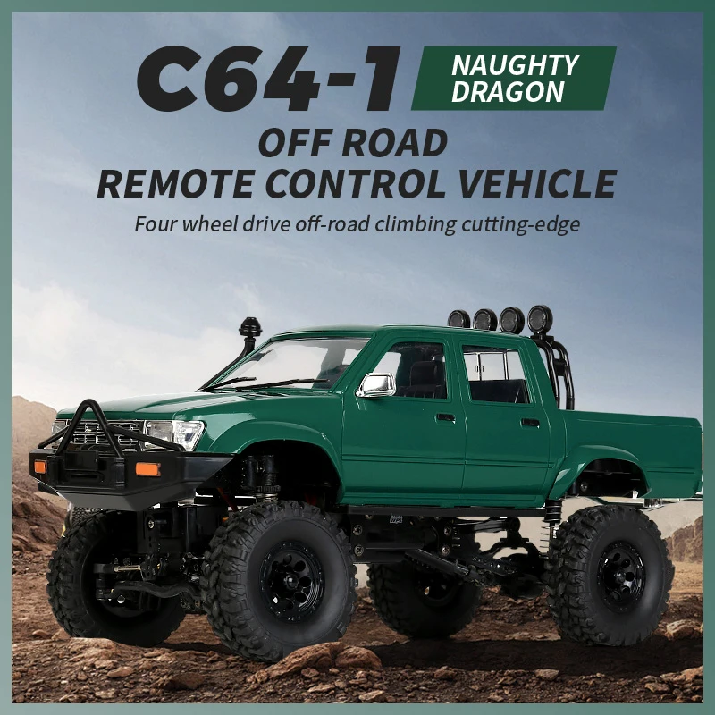 Naughty Dragon RC Cars C64-1 4WD Pickup 1/16 All Terrain Off Road Climbing Vehicle Electric Model Toy Children's Christmas Gift