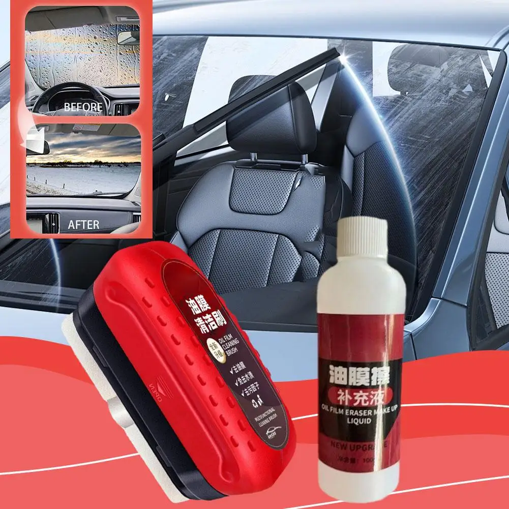 Car Windshield Oil Film Cleaner, Escova De Limpeza De Esponja De Vidro, Enviar Raspador, Agente De Polimento De Vidro De Manutenção, CDFR, 120ml