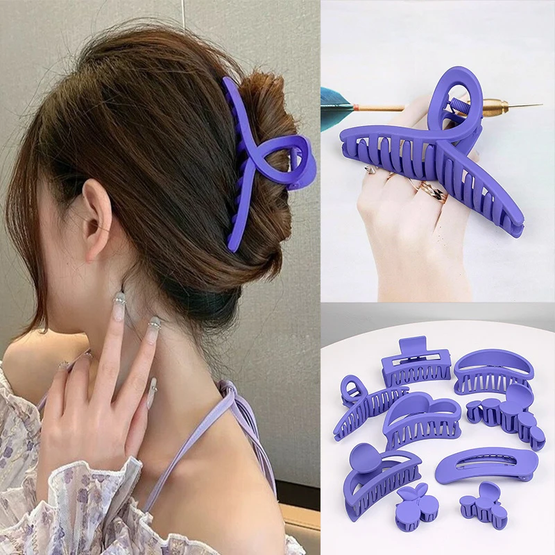 

1 Pcs Korean Purple Large Hair Claw Acrylic Hairpin Geometry Barrette Crab Hair Clips Headwear for Women Girls Hair Accessories