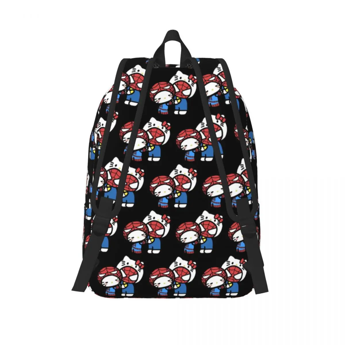 Hello Kitty Spiderman Boyfriend Girlfriend for Men Women Student School Bookbag Canvas Daypack Elementary High College Hiking