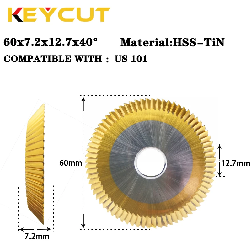 

60x7.2x12.7 Milling Cutter Fits GLADAID US101 SKS CYCLONE SKS TEMPESTKey Duplicator Locksmith Tools