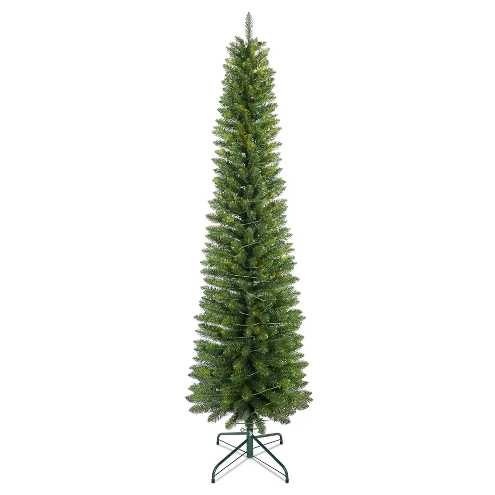 

7FT Green Pencil Christmas Tree – Slim PVC Tree with 469 Tips, Space-Saving